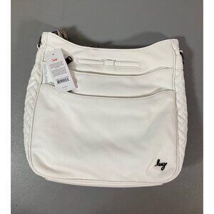 Lug Cable Car VL Messenger Bag - Vegan Faux Leather, Adjustable Strap, White